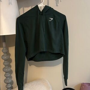 Gymshark Dark Green Women's Cropped Hoodie